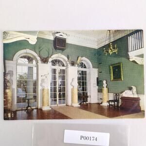 Vtg Monticello Thomas Jefferson Postcard Charlottesville Virginia 1950s Entrance